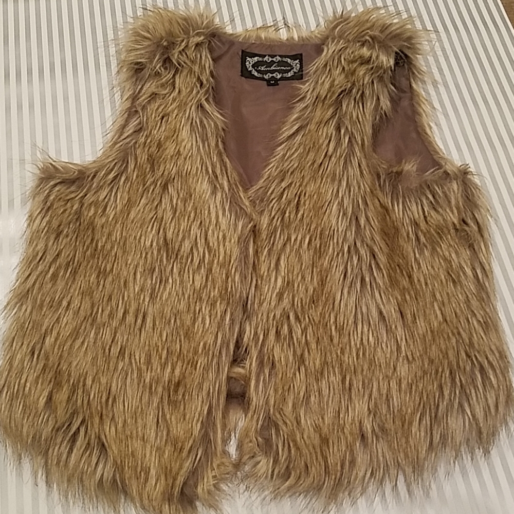 Tan Faux Fur Vest